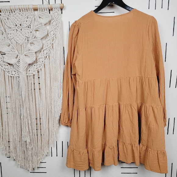 Vici Smock Latern Babydoll Long Sleeve Bohemian Dress - Picture 8 of 10